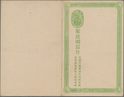 1907, double card 1 C.+1 C. light green, frame 133mm, unused mint