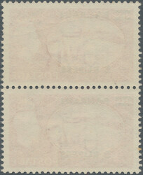 1950-55 5r. on 5s. red showing variety "Extra bar", as top stamp in ...