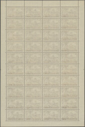 1955-60 'Castle': Five complete sheets of 40 each, with two different ...