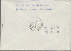 1971, red four line "Censure / Republique Khmer / Agressee par ...