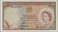 10 Shillings 13.1.1961, P. 20 b, VF, flattenedAutomatisch generierte ...