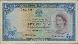 5 Pounds 15.8.1958, P. 22 a, F/F-VF