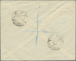 1939, 1g. bluish-green, single franking on registered cover from ...