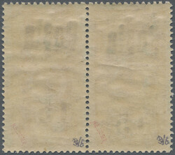 1933 Provisional "Posta 15" on 6k. orange, horizontal pair, mint ...