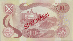 Bank of Scotland, 100 Pounds 22nd January 1992 SPECIMEN, signatures: ...