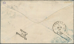 1876, 5 C red 'Rivadavia' envelope uprated with 1 C violet and 2 (C) ...