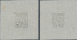 1890 ca., WRAPPER: DIE PROOF cut squares in BLACK colour on thin ...