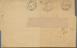 1892/1893 ca., ½ C blue, 1 C red-brown and 2 C yellow-green ...