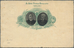 1900 ca., 5 C green 'Two Presidents' postcard ESSAY in large size ...