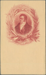 1902 ca., 5 C red 'Liberty Head' postcard ESSAY, unissued ...