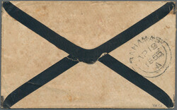 1855, Crowned circle handstamp "PAID AT BAHAMAS", clear strike in red ...