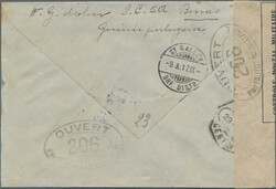 1917, Censored registered cover from Bissau to St. Gallen, ...