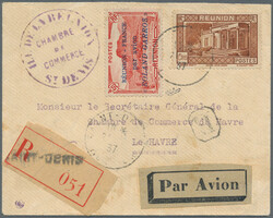1937 (24.1.), registered airmail cover bearing 50c red 'ROLAND ...