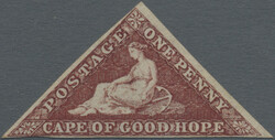 22.09.2025: Lot withdrawn!1855-56 1d. deep rose-red on cream toned ...
