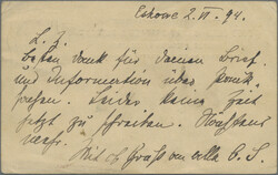 1894, Postal card 1d. brick red commercially used from "ESHOWE JU 2 ...