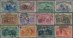 1893 Columbus short set to $1 (12 values), used, in slightly mixed ...