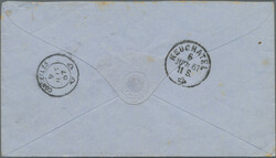 1867, Empire dentele 40c. orange and 80c. rose with two strikes of GC ...