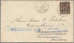 1895, 8 March, French P.O., Cover to Germany franked with France ...