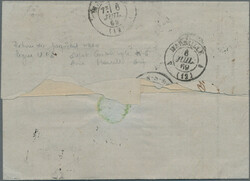1869, Empire Laure 20c. blue, horizontal pair (slight perf. ...