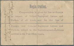 1922, Registered envelope KGV 1d. green uprated by "Rialtas" 1d. ...