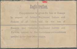 1923, Registered envelope KGV 5d. olive-green uprated by 1d. carmine ...