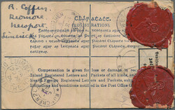 1925, Registered envelope Harp 5d. deep violet uprated by 4d. used ...