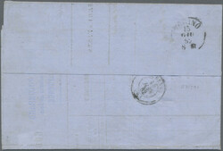 1862, 5 C. + 1 C. als Drucksachenporto auf Falt-Drucksache ...