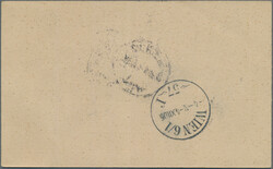 1905, Rohrpost Wien, Doppelkarte 20+20 H. braun (schwacher Mittelbug) ...