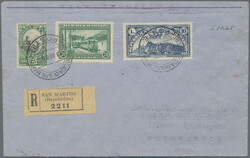 1932, 10 Lire Flugpost mit ZuF auf R-Luftpostbrief nach Pernambuco ...
