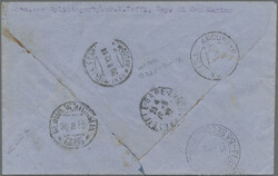 1932, 10 Lire Flugpost mit ZuF auf R-Luftpostbrief nach Pernambuco ...