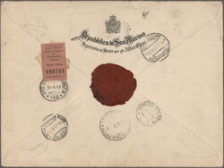 1937 Registered Express envelope (Republic of San Marino, printed ...