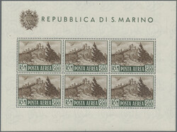 1951 Air 500l., miniature sheet of 10, mint very lightly hinged, ...
