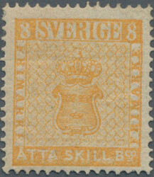 (1855) ff.: Superb reprint of the 8sk. yellow with fine perforation ...