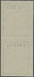 1911 FRANCO-Zettel mit 6 Perforationsstegen im senkrechten Paar, ...