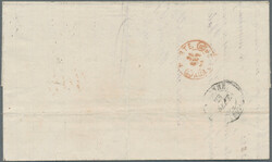 1865, 12 cuartos with the printing error "reversed frame" on letter, ...