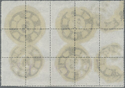 1866 20c. lilac BLOCK OF 15 used, with a few minor perf faults ...