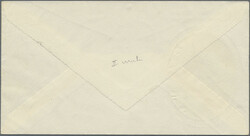1954, 50 L. Flugpost mit Aufdruck Type II auf illustr. FDC, laut FFA ...