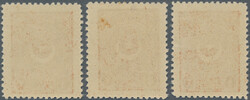 1924 'Star & Crescent' definitive 3pi. brown, perf 11, three singles, ...