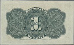 Republica de Chile, 1 Peso 1919 (P.15b, XF) and Banco Central de ...