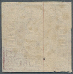 1862, 3 Kr. rot mit vier runden Ecken und Plattenfehler "Punkt über ...