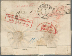 1854, markenloser Retourbrief aus WEIL D. STADT nach San Francisco ...