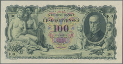 100 Korun 10.1.1931, 1000 Korun 25.5.1934, both perforated SPECIMEN, ...