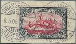 1900. 10 Pf Adler, steiler Aufruck, lilarot, postfrisch. Befund ...
