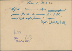 1951/1952, Doppelkarte 10+10 Pfg. Bauten, Frage- und Antwortteil ...