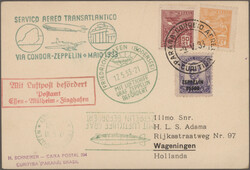 1930/1950, AIRMAIL, sophisticated collection of 17 Zeppelin covers ...