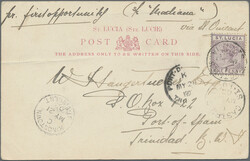 1898/1932, lot of four entires, incl. two Castries ppc "River & ...