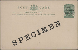 1915-17 "Anglo-French Occupation" ovpt. on Gold Coast: Five postal ...