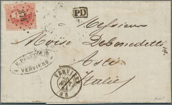 1853/74, kleine Partie von sieben frühen Briefen, teils ins Ausland ...