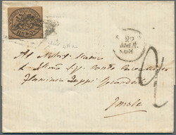 1853/1863, lot of three letters with single frankings: Papal state ...