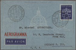 1950/1968, Italy+area, lot of three airlettersheets: Italy 60lire ...